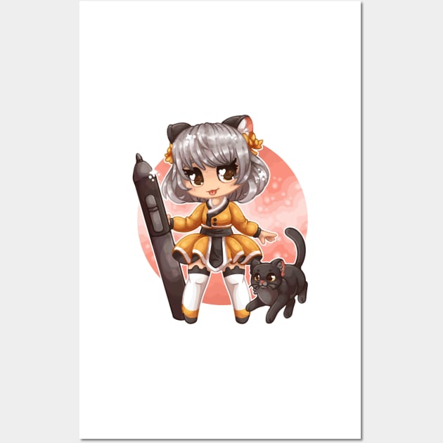 Cat girl Wall Art by NatureDrawing